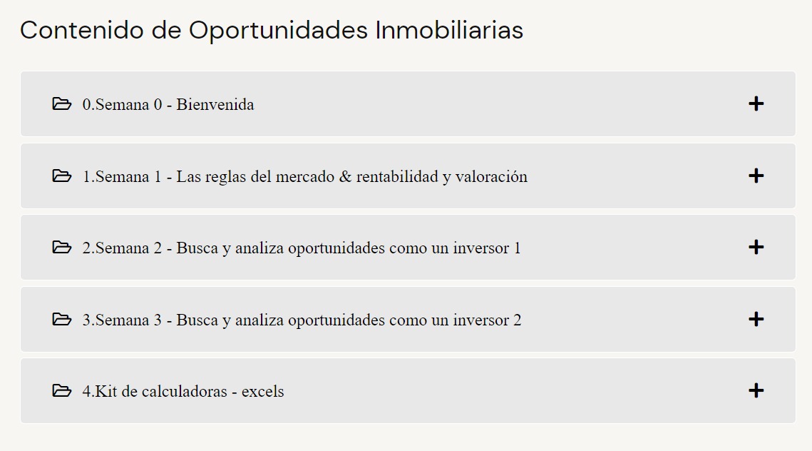 Contenido Curso Oportunidades Inmobiliarias – Carlos Galán