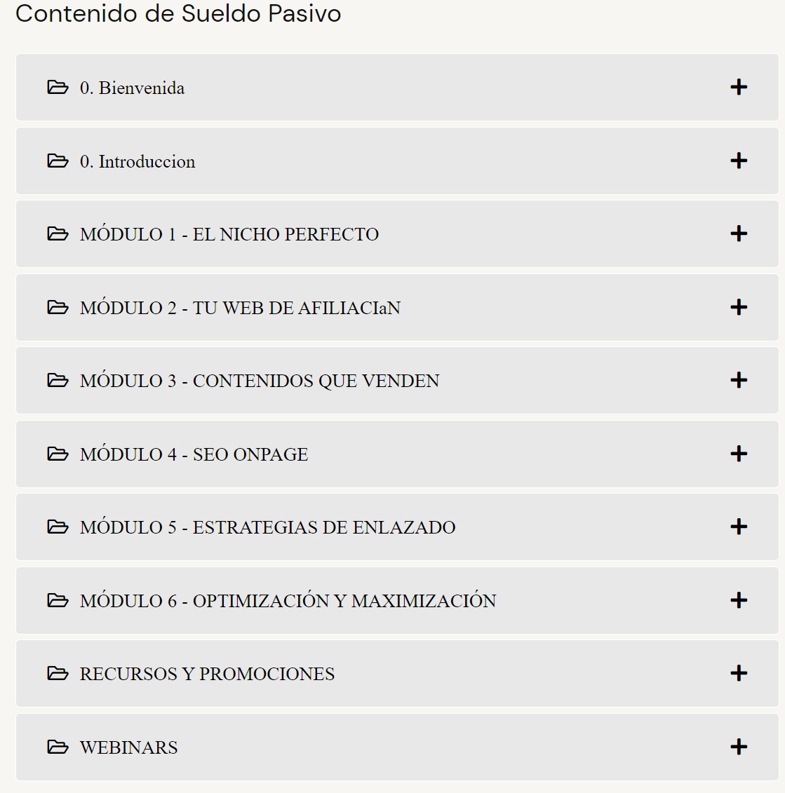 Contenido del Curso Sueldo Pasivo – Pau Navarro