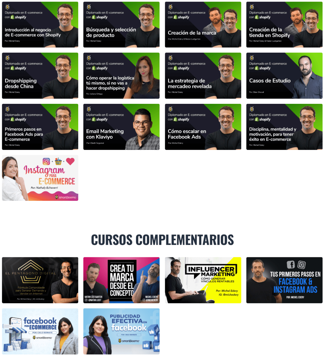 Contenido Diplomado Premium en E-commerce Tienda Propia – SmartBeemo
