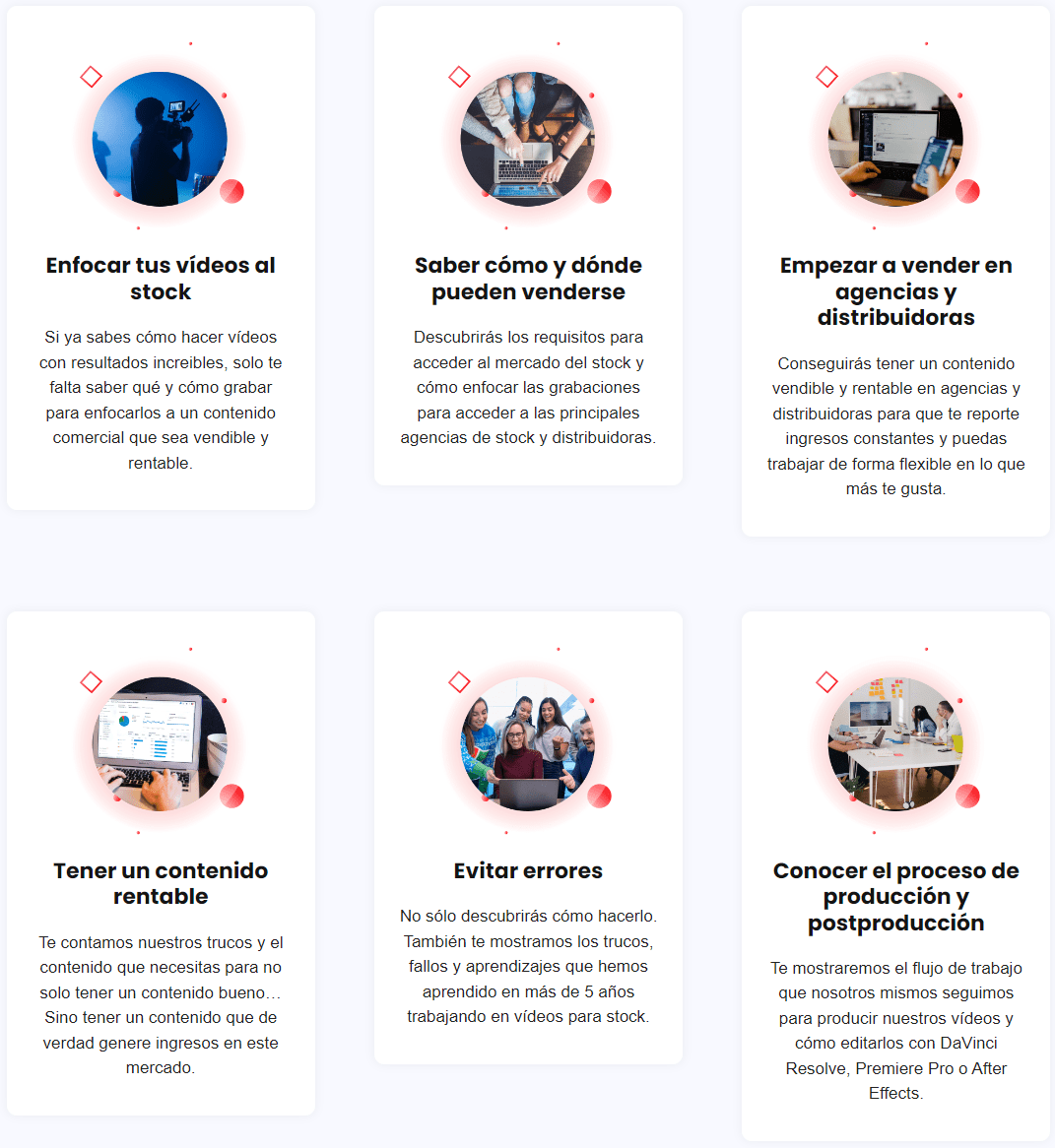 Características Curso de vídeo de Stock – stockeros