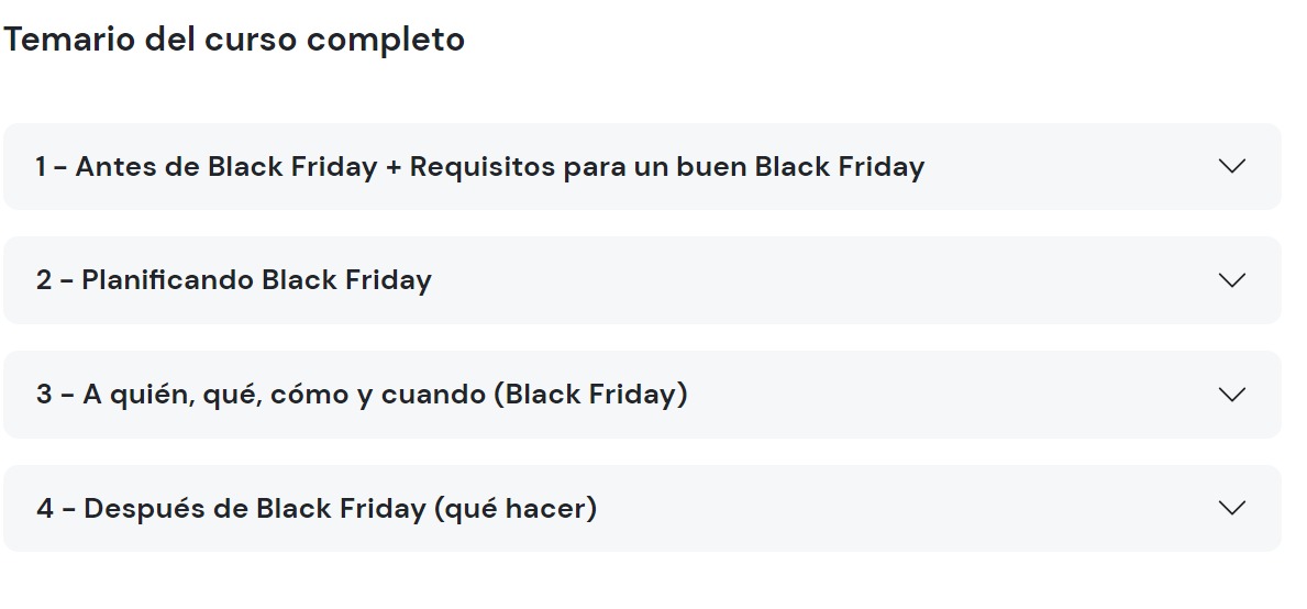 Temario WORKSHOP Triunfa en Black Friday – Emma Llensa