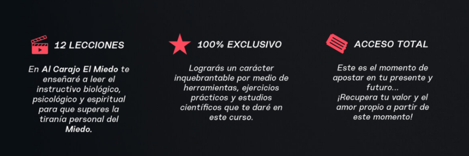 Contenido Conferencia Online Al Carajo el Miedo - Daniel Habif