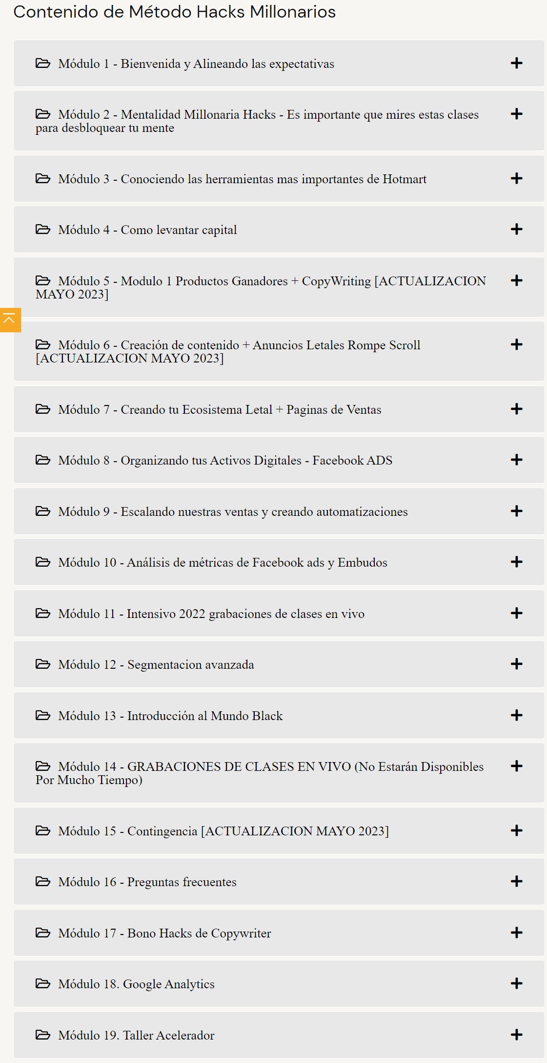 Contenido Actualizado Método HACKS MILLONARIO de Erick Rodriguez