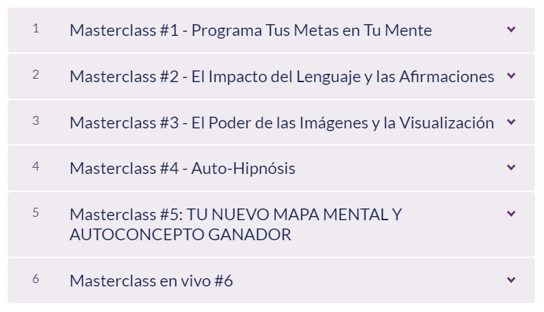 Contenido Curso Manifiesta lo que te propongas – Margarita Pasos