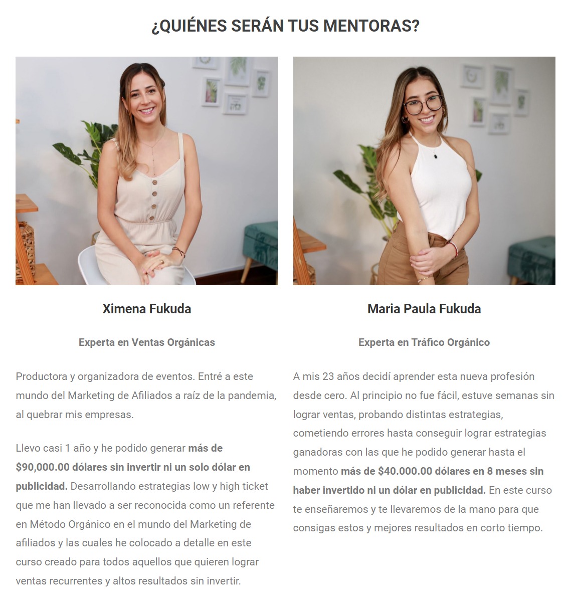 Mentoras Curso Método Fukuda – Poder Orgánico