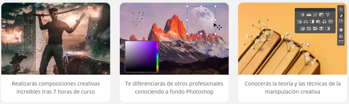 Que vas a conseguir Curso de Manipulación Creativa con Photoshop