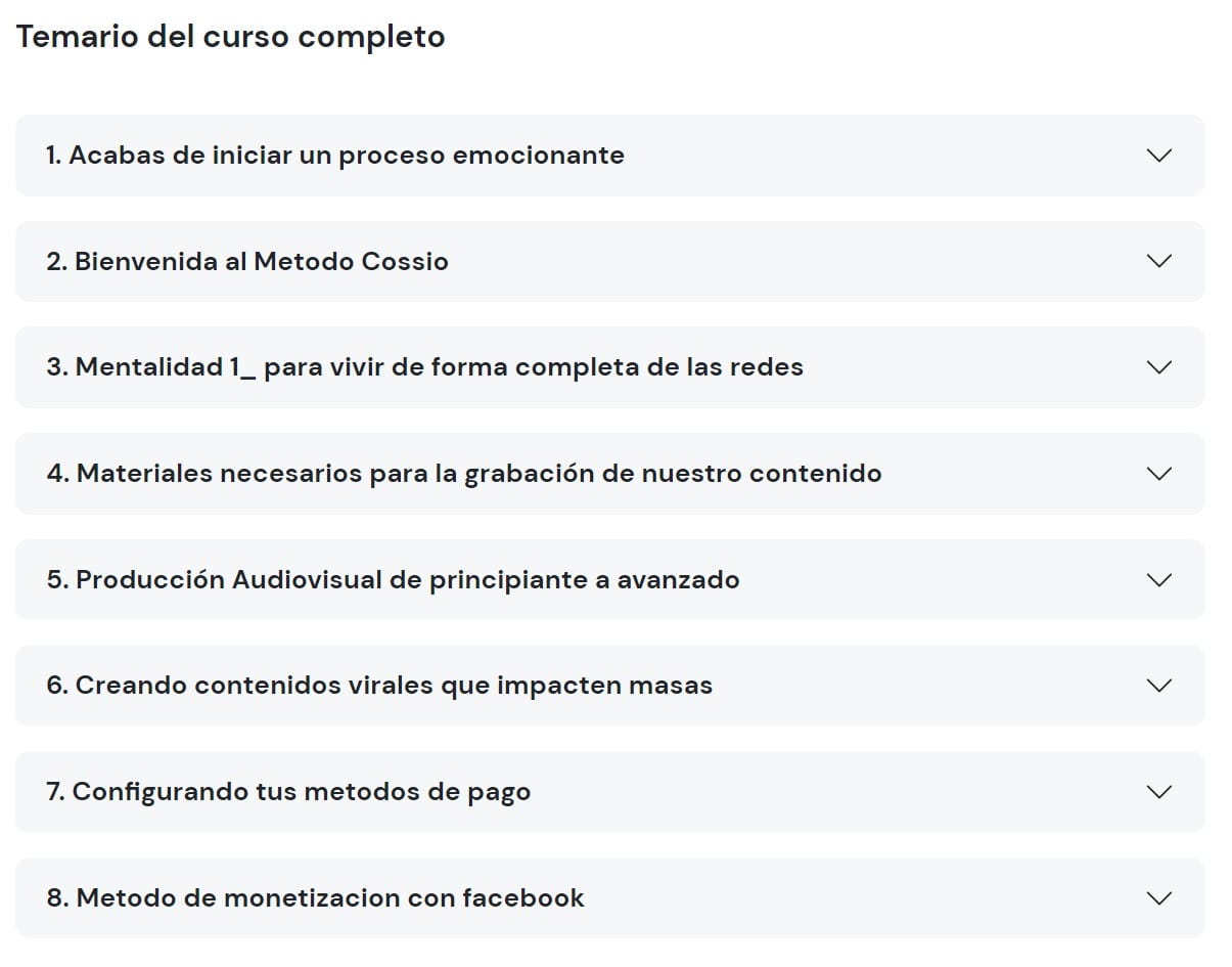 Temario Curso El Metodo Cossio