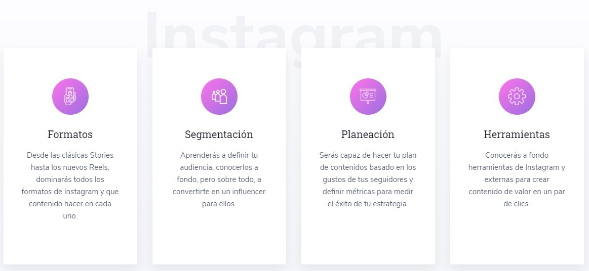 Que aprenderás Curso en línea de Crecimiento en Instagram – Juan Lombana