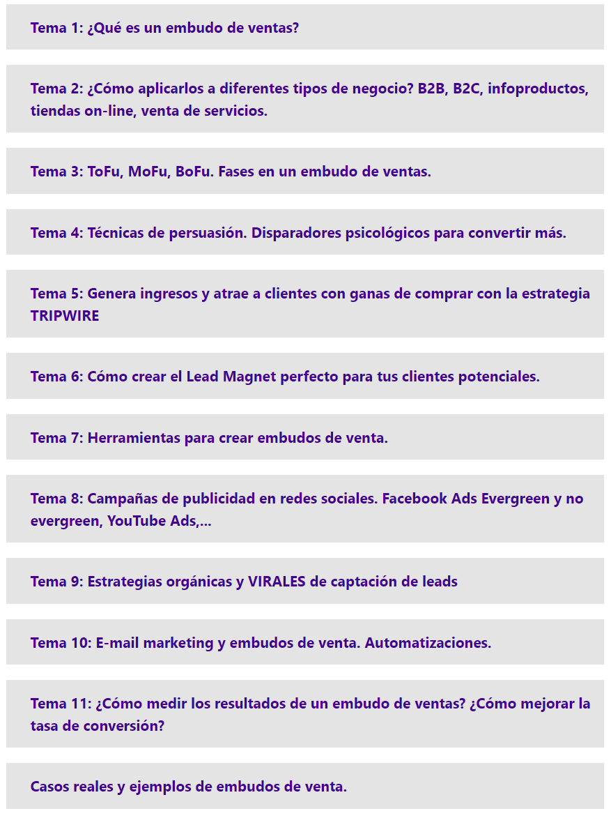 Temario Curso Embudos de Venta – Emma Llensa