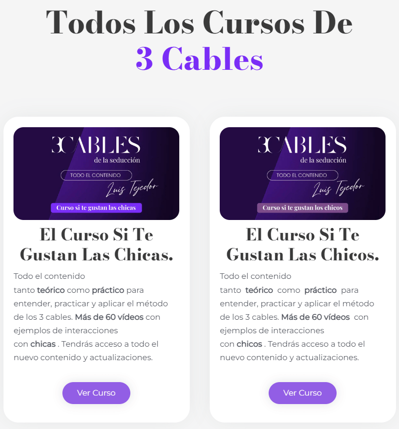 Curso Los 3 Cables – Luis Tejedor