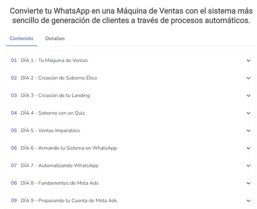 Contenido Curso Maestria Elite WhatsApp – Alberto Cubas