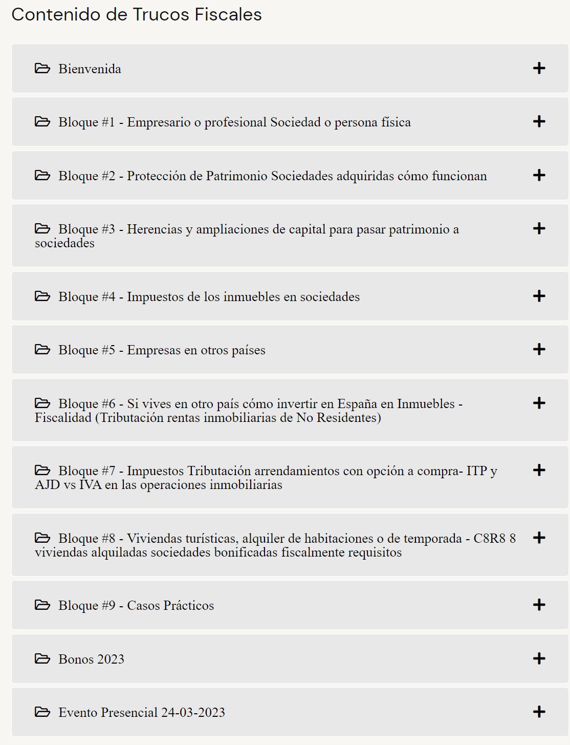 Contenido Curso Trucos Fiscales – Juan Haro