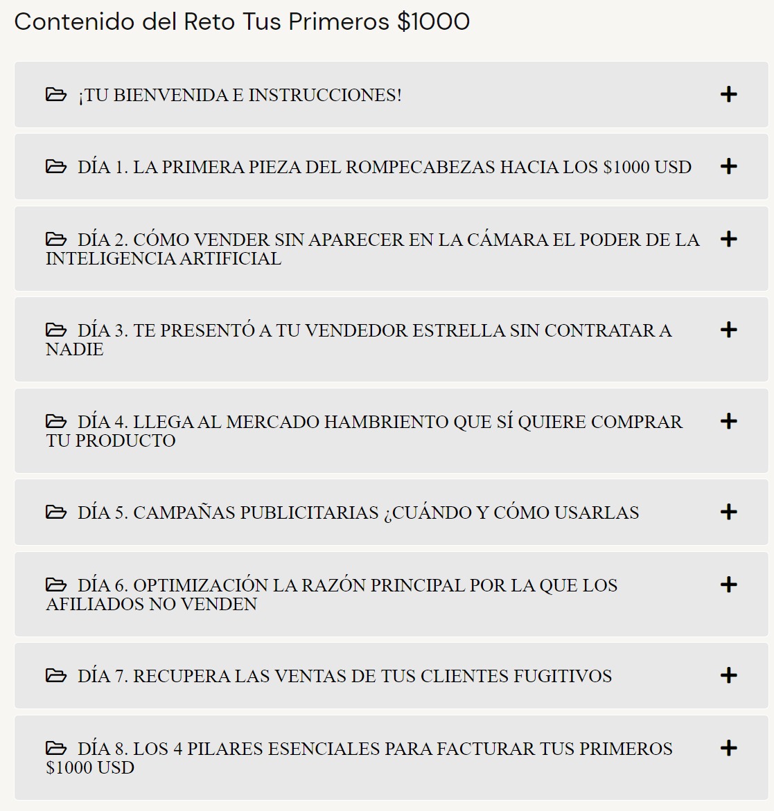 Contenido Reto tus primeros $1000 dólares Daniel José Zárate