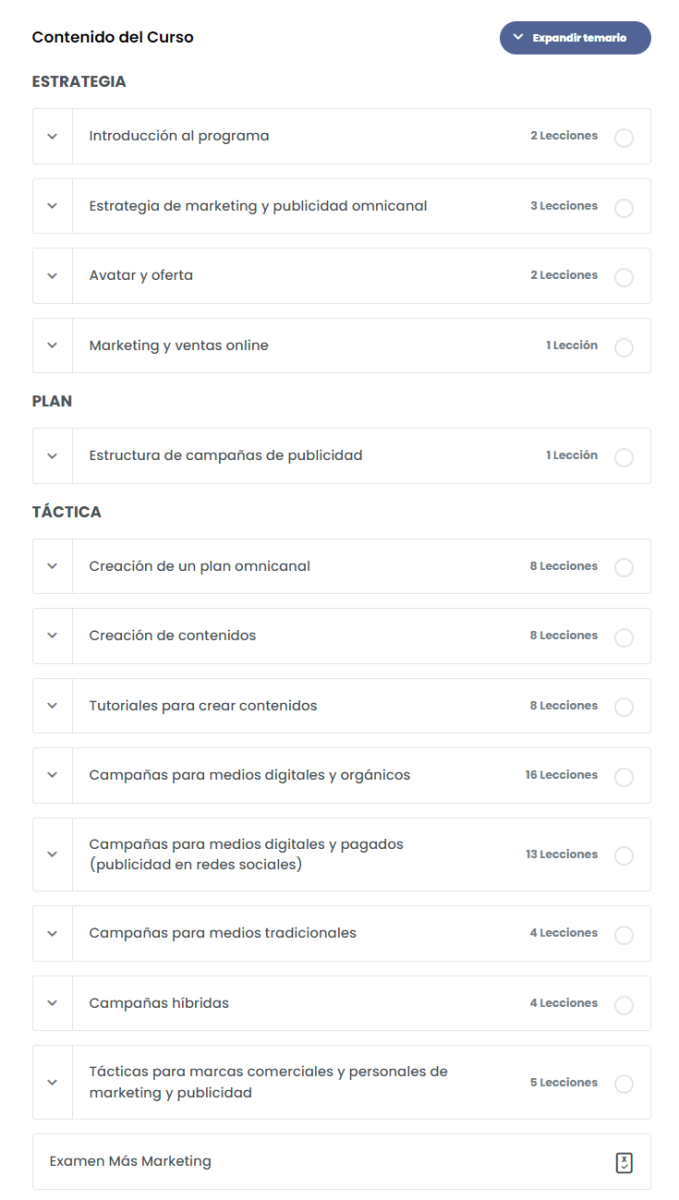 Contenido Curso Más Marketing – Convierte MAS