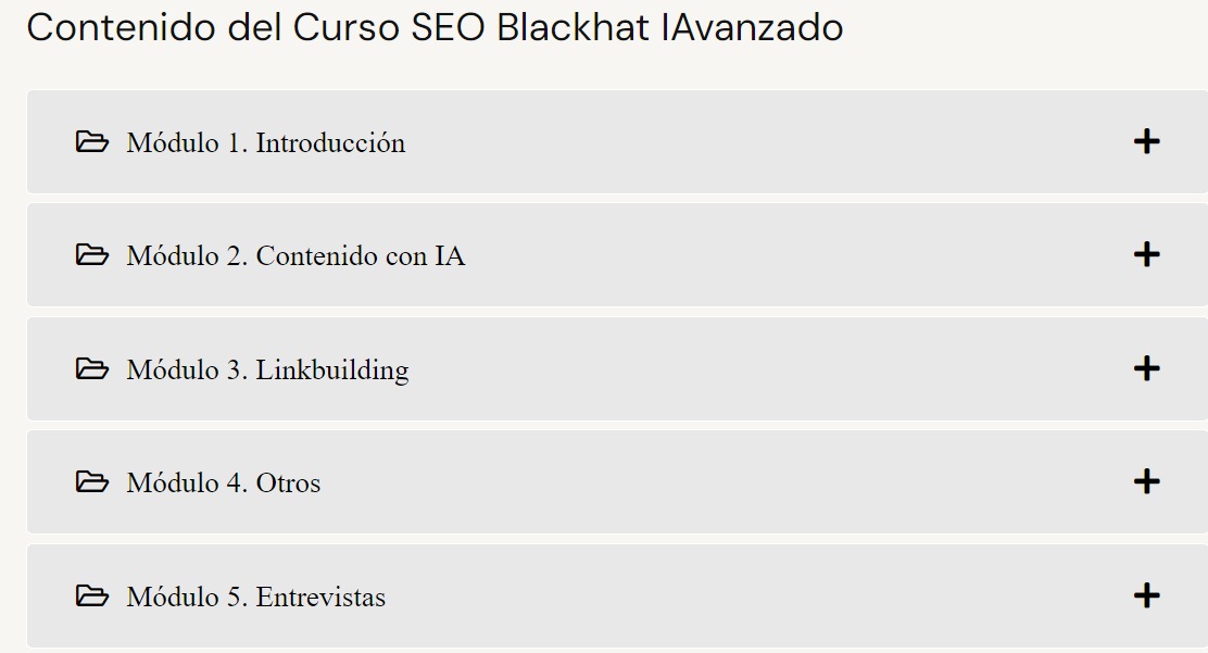 Contenido Cuso SEO BlackHat Avanzado Josma