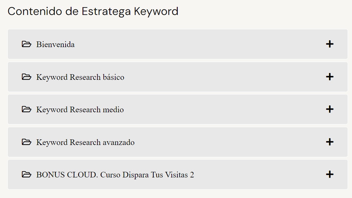 Contenido Curso Estratega Keyword – Dean Romero