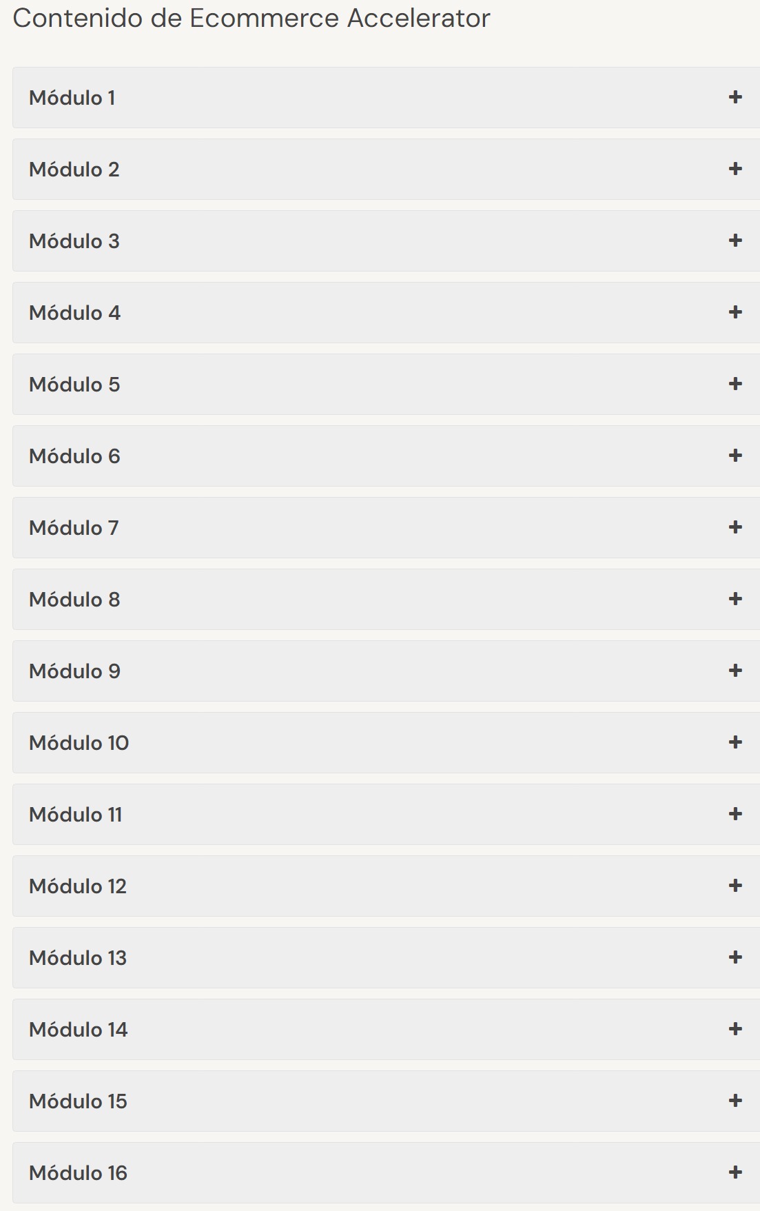 Contenido Curso Ecommerce Acelerator – Sergio Aragonés