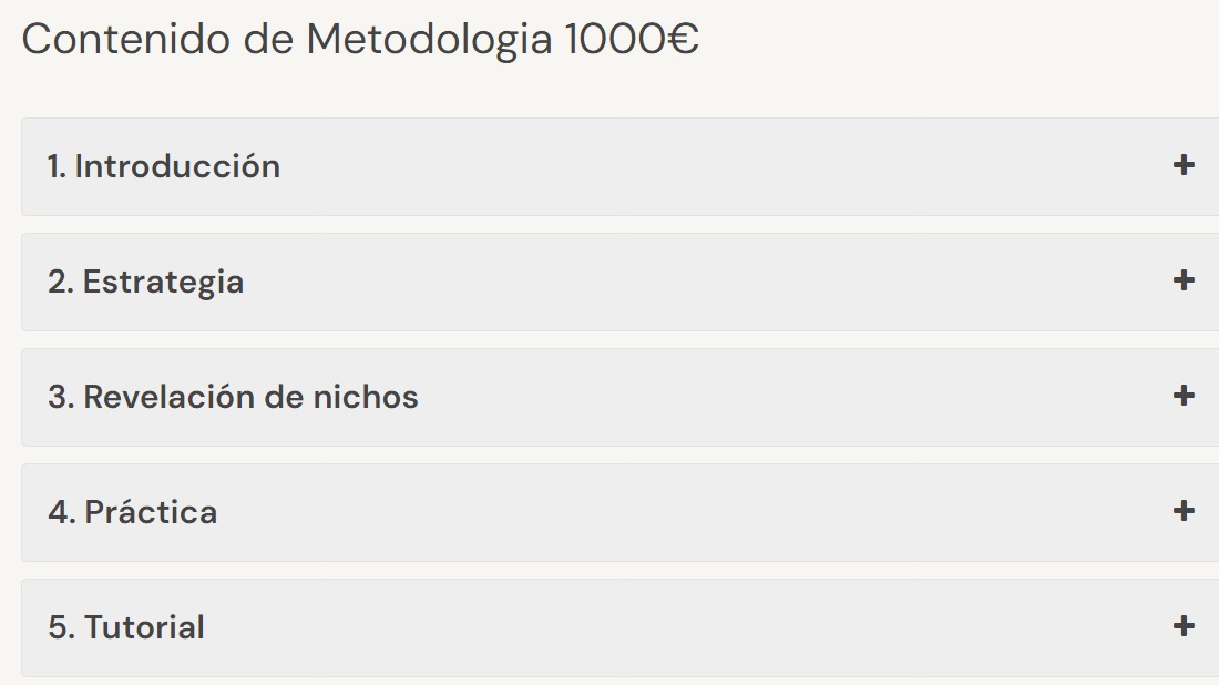 Contenido Curso Metodología 1000 Euros al Mes con IA – Josma