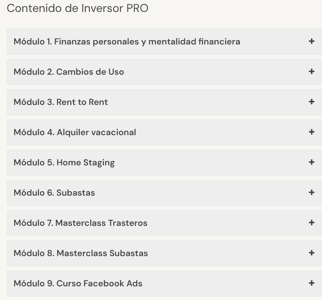 Contenido del Curso Inversor Pro – Pau Anto