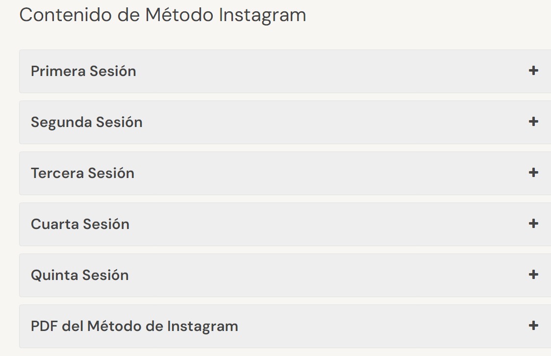 Contenido del Curso Método Instagram Quino Rocca