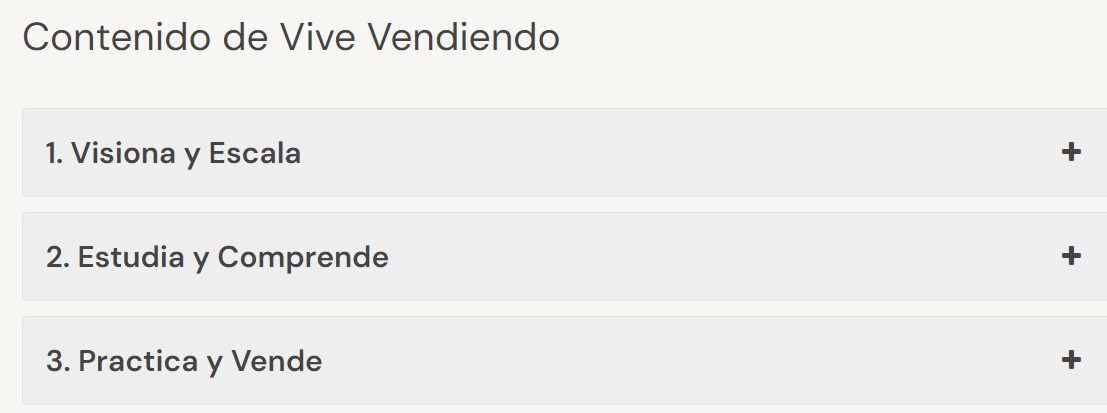 Contenido de Curso Vive Vendiendo – Manuel Jiménez